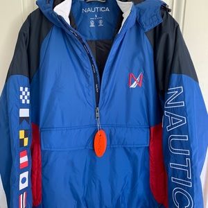 Nautica puffer Jacket half-Zip Sz Large